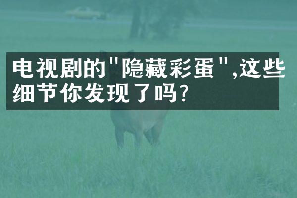 电视剧的"隐藏彩蛋",这些细节你发现了吗?