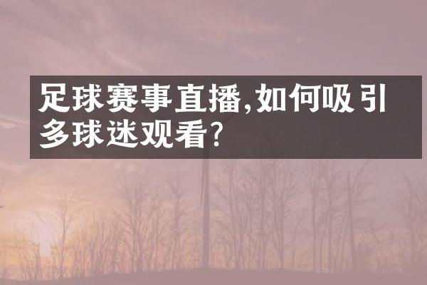 足球赛事直播,如何吸引更多球迷观看?