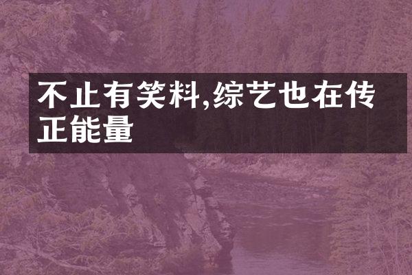 不止有笑料,综艺也在传播正能量