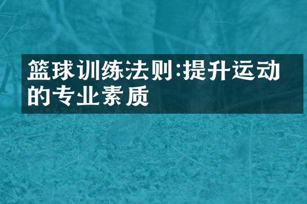 篮球训练法则:提升运动员的专业素质