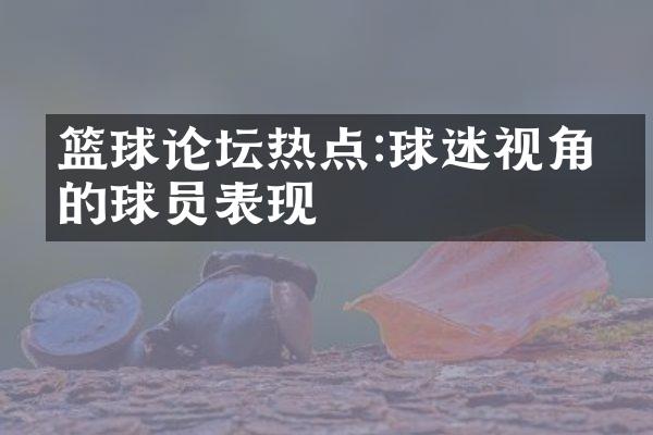 篮球论坛热点:球迷视角下的球员表现