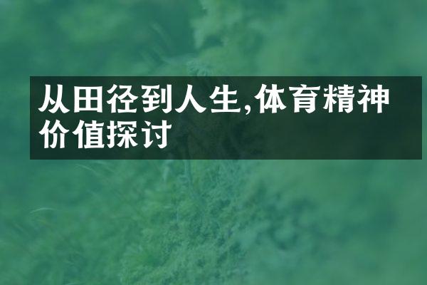 从田径到人生,体育精神的价值探讨