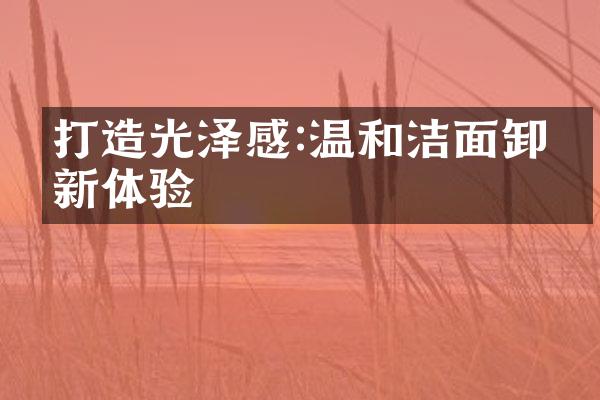 打造光泽感:温和洁面卸妆新体验