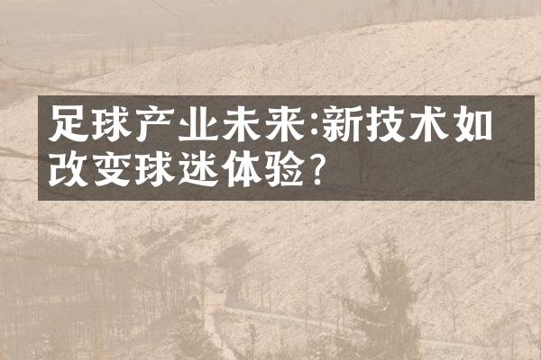 足球产业未来:新技术如何改变球迷体验?