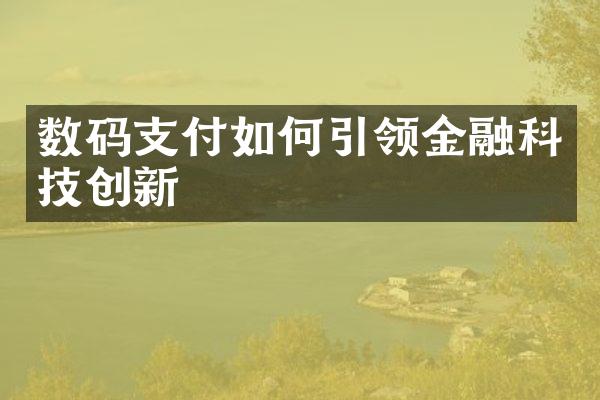 数码支付如何引领金融科技创新