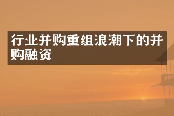 行业并购重组浪潮下的并购融资