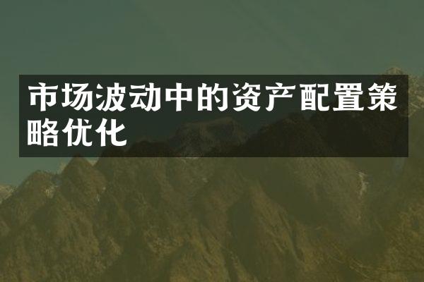 市场波动中的资产配置策略优化