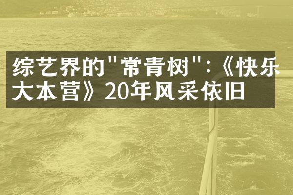 综艺界的"常青树":《快乐大本营》20年风采依旧