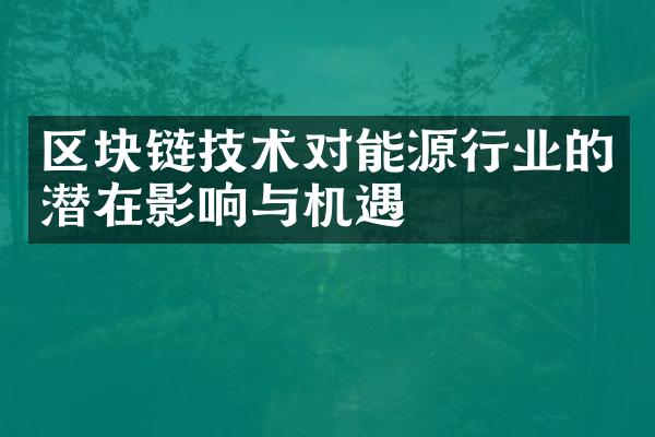 区块链技术对能源行业的潜在影响与机遇