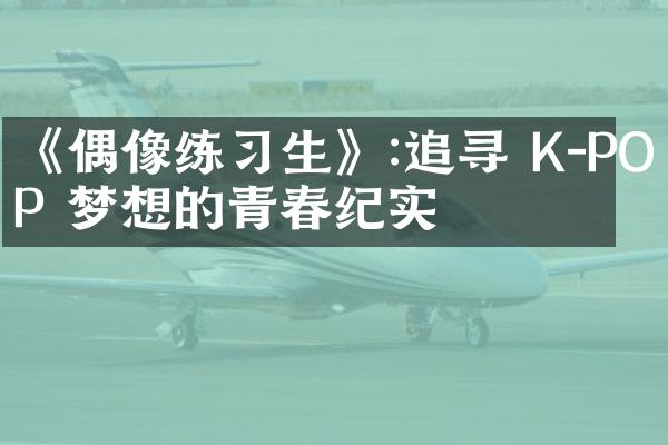 《偶像练习生》:追寻 K-POP 梦想的青春纪实