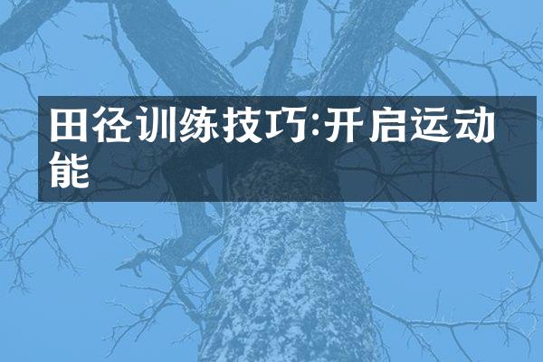 田径训练技巧:开启运动潜能