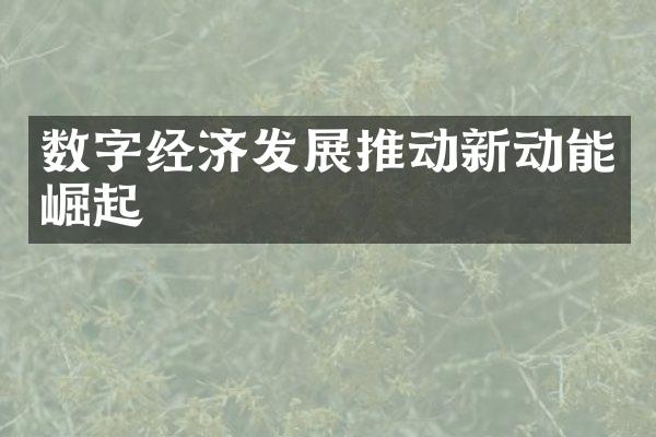 数字经济发展推动新动能崛起