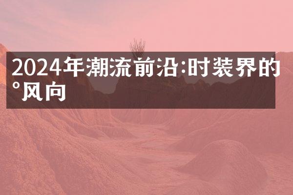 2024年潮流前沿:时装界的新风向