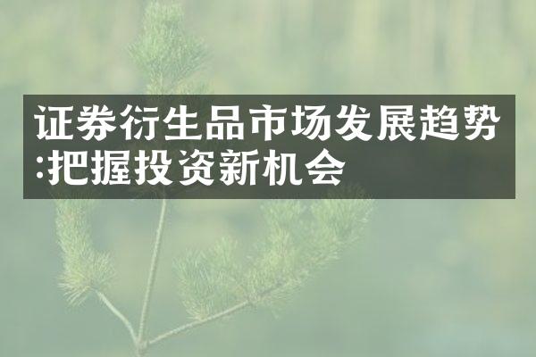 证券衍生品市场发展趋势:把握投资新机会