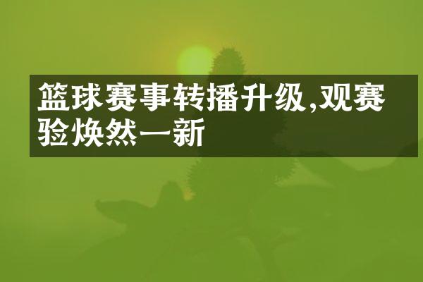 篮球赛事转播升级,观赛体验焕然一新