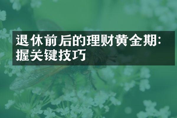 退休前后的理财黄金期:掌握关键技巧