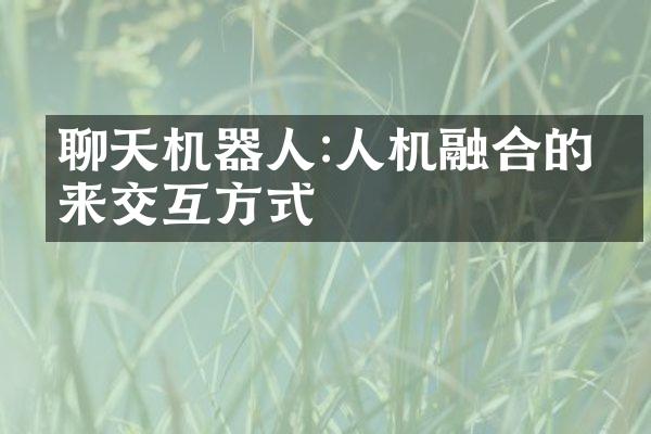 聊天机器人:人机融合的未来交互方式