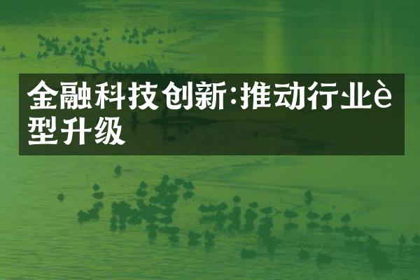 金融科技创新:推动行业转型升级