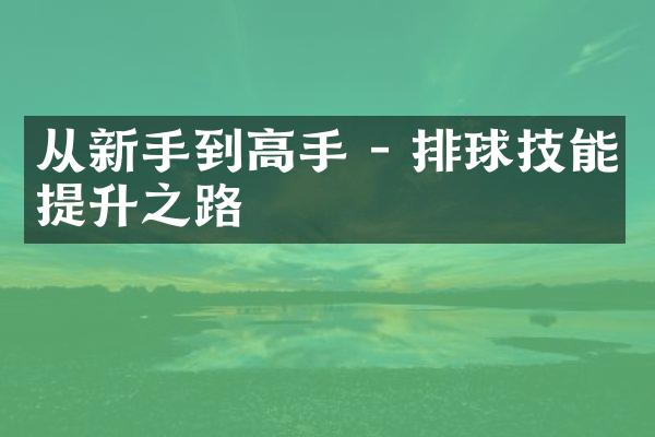 从新手到高手 - 排球技能提升之路