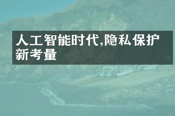 人工智能时代,隐私保护的新考量