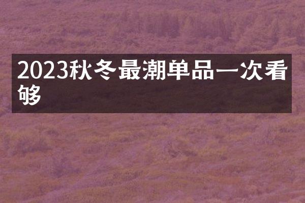 2023秋冬最潮单品一次看个够