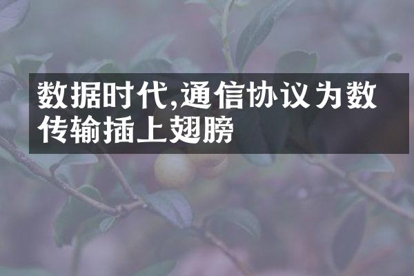 数据时代,通信协议为数据传输插上翅膀