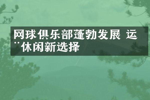 网球俱乐部蓬勃发展 运动休闲新选择