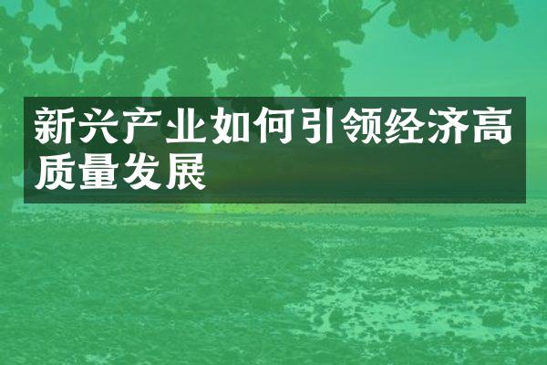 新兴产业如何引领经济高质量发展