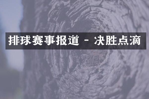 排球赛事报道 - 决胜点滴