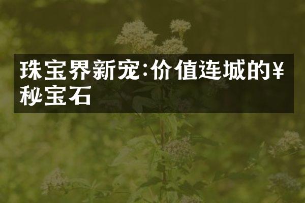 珠宝界新宠:价值连城的神秘宝石