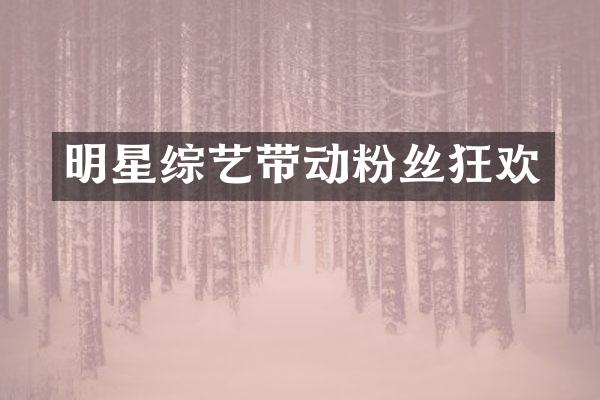 明星综艺带动粉丝狂欢