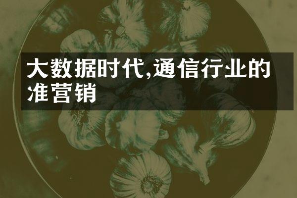 大数据时代,通信行业的精准营销