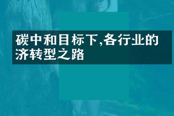 碳中和目标下,各行业的经济转型之路