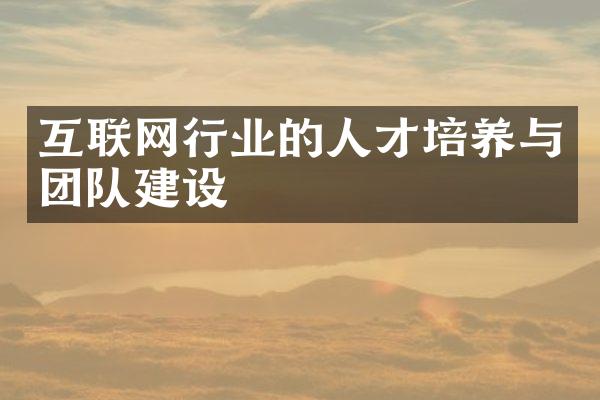 互联网行业的人才培养与团队建设