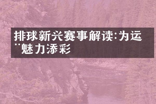 排球新兴赛事解读:为运动魅力添彩