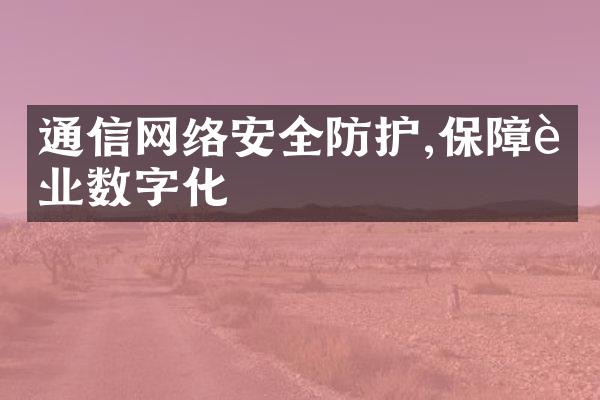 通信网络安全防护,保障行业数字化