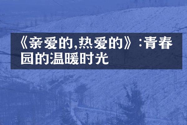 《亲爱的,热爱的》:青春校园的温暖时光