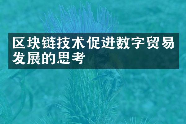 区块链技术促进数字贸易发展的思考