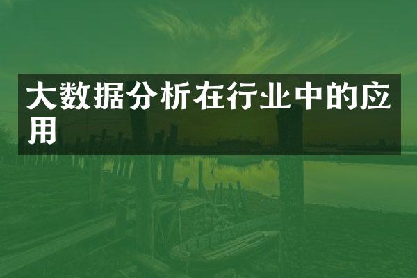 大数据分析在行业中的应用