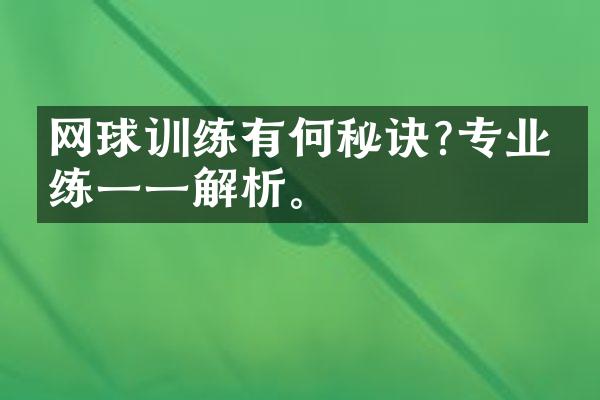 网球训练有何秘诀?专业教练一一解析。