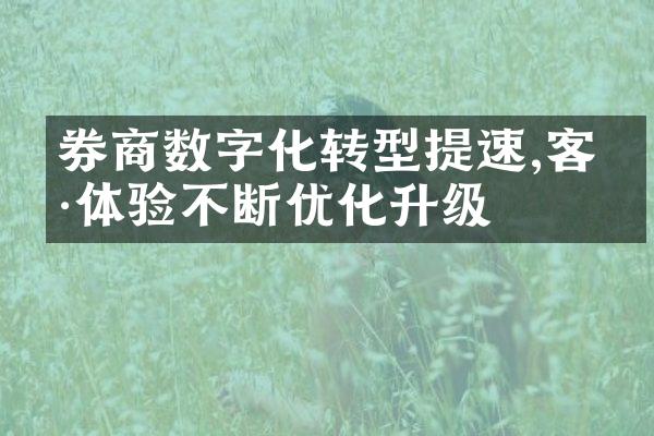 券商数字化转型提速,客户体验不断优化升级