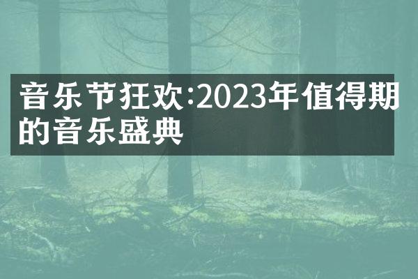 音乐节狂欢:2023年值得期待的音乐盛典