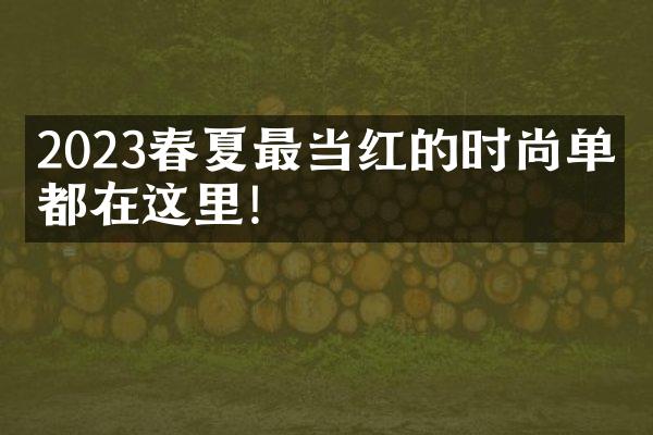 2023春夏最当红的时尚单品都在这里!