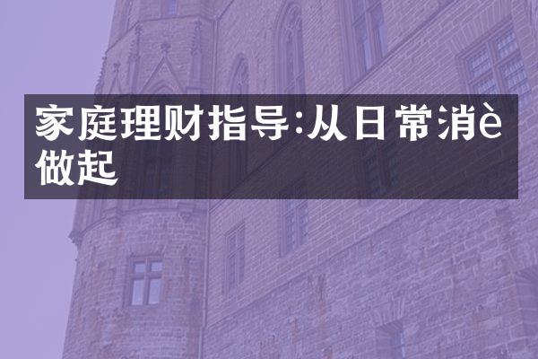 家庭理财指导:从日常消费做起