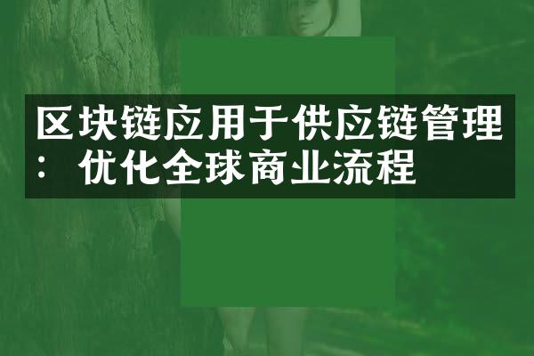 区块链应用于供应链管理：优化全球商业流程