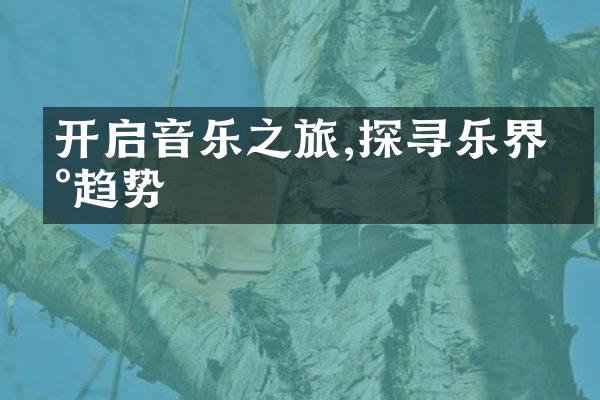 开启音乐之旅,探寻乐界新趋势