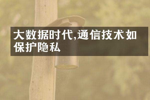 大数据时代,通信技术如何保护隐私