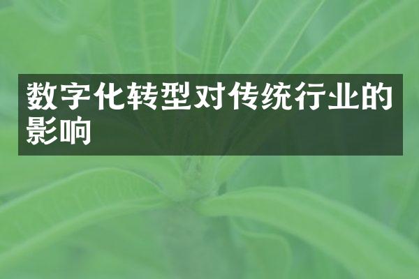 数字化转型对传统行业的影响