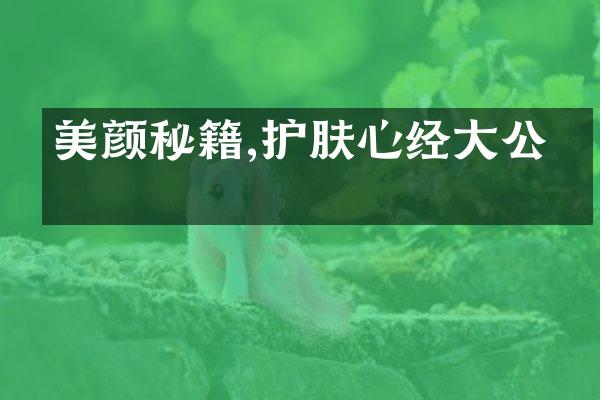 美颜秘籍,护肤心经大公开