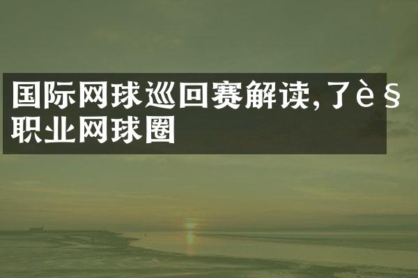 国际网球巡回赛解读,了解职业网球圈